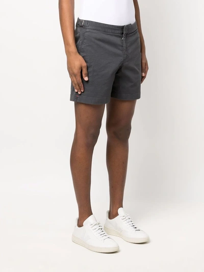 Shop Orlebar Brown Bulldog Cotton Mini Shorts In Grey