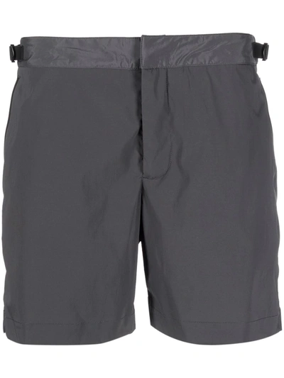 Shop Orlebar Brown Bulldog Bonded Swim Shorts In Grey