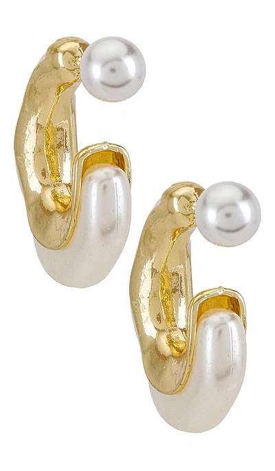 8 Other Reasons X Revolve Otter Pearl Hoop In Metallic Gold