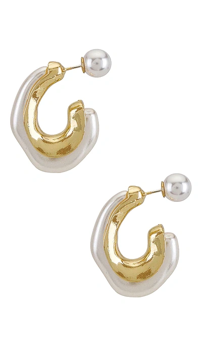 8 Other Reasons X Revolve Otter Pearl Hoop In Metallic Gold