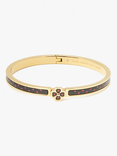 Shop Kate Spade Heritage Spade Flower Thin Hinged Bangle In Cream Kisses