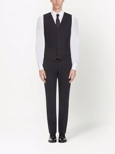 Shop Dolce & Gabbana Tailored Tapered-leg Trousers In Schwarz