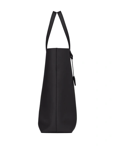 Shop Saint Laurent Bold Leather Tote Bag In Black