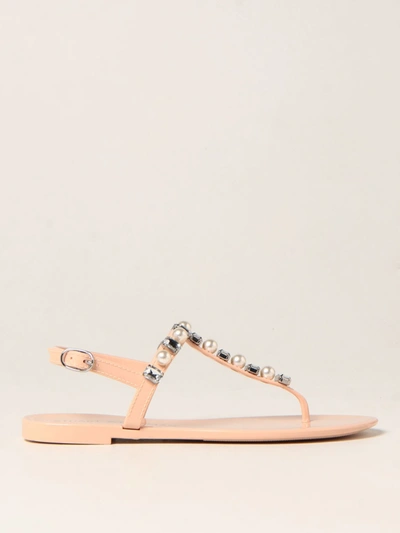 Stuart Weitzman Jaide Crystal-embellished Pvc Sandals In Blush Pink