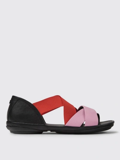 Shop Camper Twins  Leather Sandals In Multicolor
