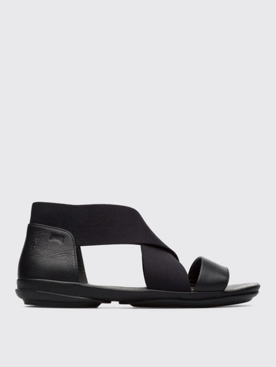 Shop Camper Right  Leather Sandals In Black