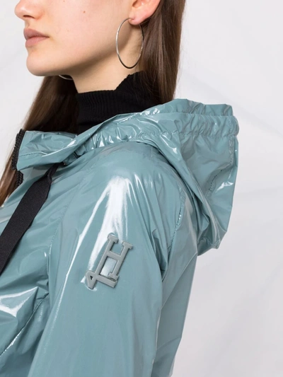 Herno Zip-front Hooded Jacket In Blau