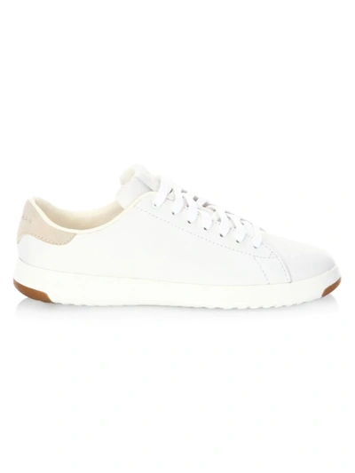 Shop Cole Haan Women's Grandpro Leather Sneakers In Optic White