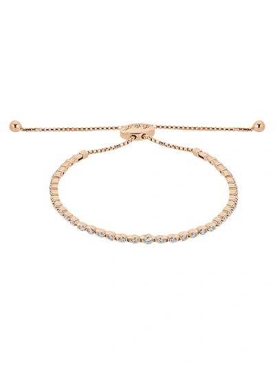 Shop Saks Fifth Avenue Women's 14k Rose Gold & Diamond Prong-set Bolo Bracelet
