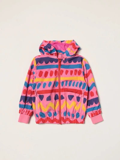 Shop Stella Mccartney Zip-up Jacket With Abstract Print In Multicolor