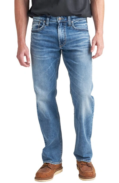 Shop Silver Jeans Co. Zac Relaxed Straight Leg Jeans In Indigo