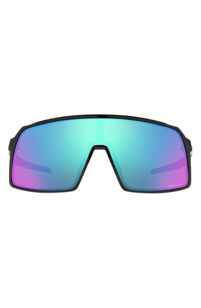 Shop Oakley Sutro Shield Sunglasses In Black/ Prizm Sapphire