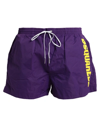 Shop Dsquared2 Swim Trunks In Purple