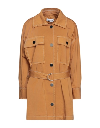 Shop Brag-wette Woman Overcoat & Trench Coat Camel Size 4 Cotton, Elastane In Beige