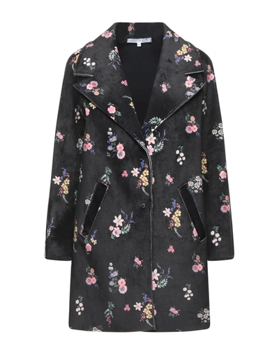 Shop La Fille Des Fleurs Overcoats In Black