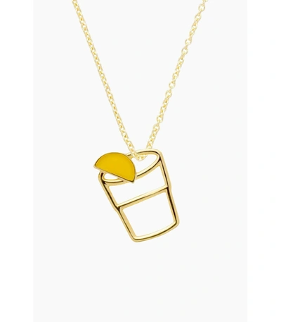 Shop Aliita Tequila Enamel Necklace In Yellow Gold