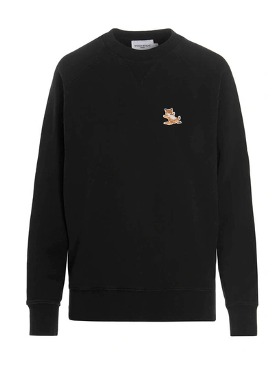 Shop Maison Kitsuné Chillax Fox Patch Classic Sweatshirt In Black
