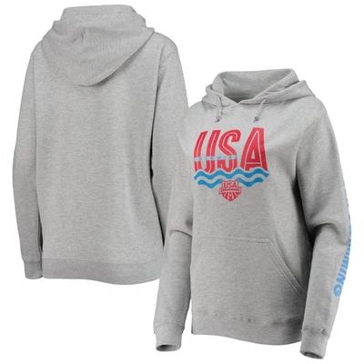 Shop Outerstuff Heathered Gray Team Usa Swimming Logo Pullover Hoodie In Heather Gray