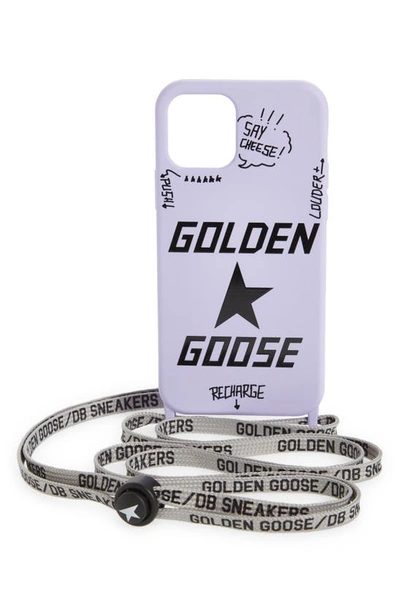 Shop Golden Goose Logo Graphic Iphone 12/12 Pro Case In Lilac