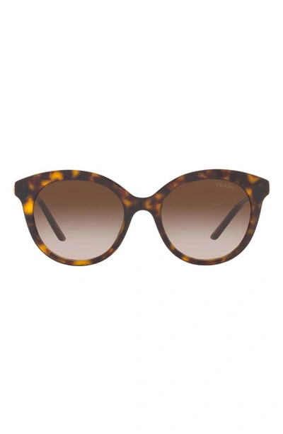 Shop Prada 52mm Round Sunglasses In Tortoise/ Brown Gradient