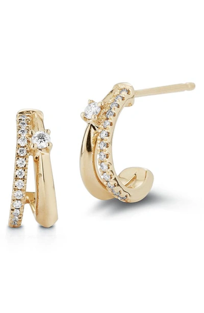 Shop Dana Rebecca Designs Reese Brooklyn Diamond Double Huggie Hoop Earrings In Yellow Gold