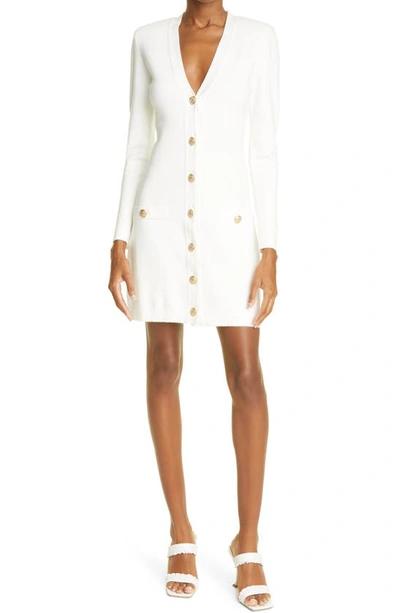 Shop L Agence Breanna V-neck Long Sleeve Minidress In Ivory