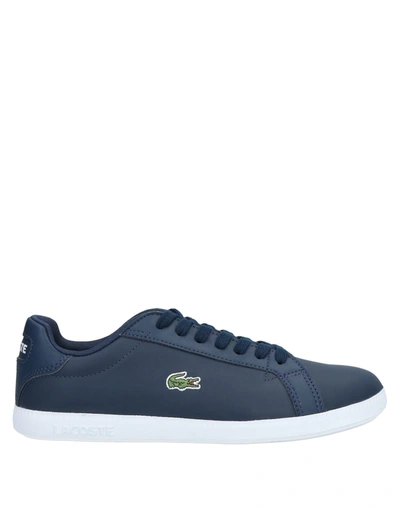 Shop Lacoste Graduate Woman Sneakers Midnight Blue Size 6 Soft Leather, Polyurethane