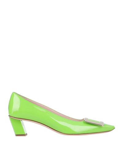 Shop Roger Vivier Pumps In Acid Green