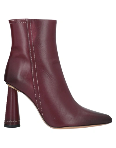Shop Jacquemus Ankle Boots In Maroon