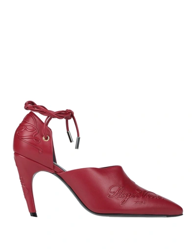 Shop Roger Vivier Woman Pumps Brick Red Size 5.5 Soft Leather