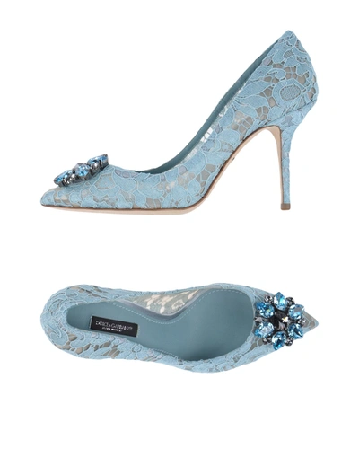 Shop Dolce & Gabbana Pumps In Turquoise