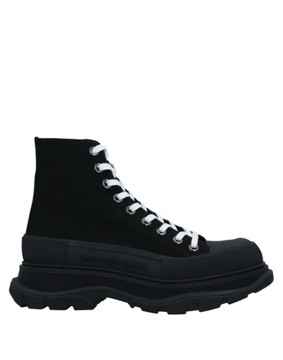 Shop Alexander Mcqueen Man Ankle Boots Black Size 11 Textile Fibers, Soft Leather
