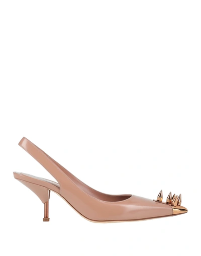 Shop Alexander Mcqueen Woman Pumps Blush Size 6 Soft Leather In Pink