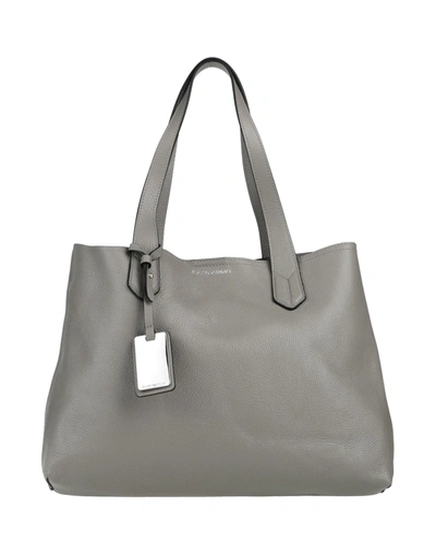 Shop Emporio Armani Woman Handbag Grey Size - Bovine Leather