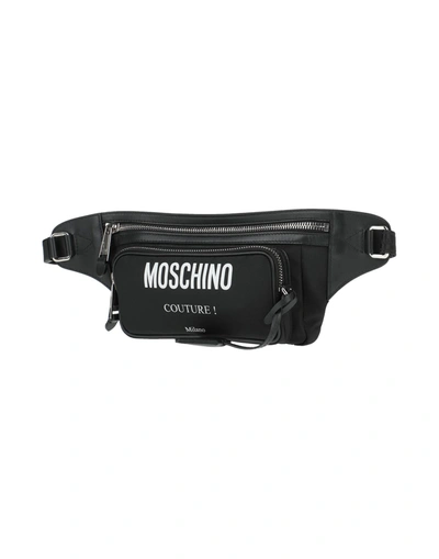 Shop Moschino Man Belt Bag Black Size - Soft Leather, Textile Fibers