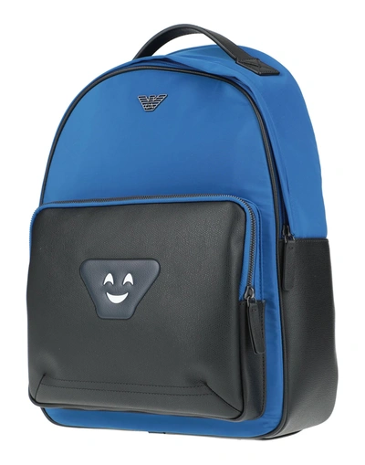 Shop Emporio Armani Backpacks In Bright Blue
