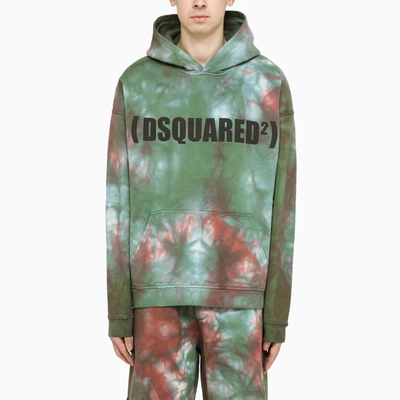 Shop Dsquared2 Tie-dye Cotton Hoodie In Multicolor