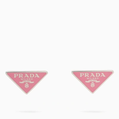 Shop Prada Pink Symbole Earrings