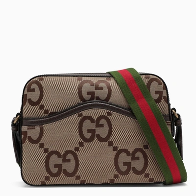 Shop Gucci Jumbo Gg Cross-body Bag In Beige