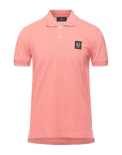 Shop Belstaff Polo Shirts In Salmon Pink
