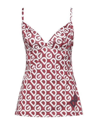 Dolce & Gabbana Printed Vests In Maroon