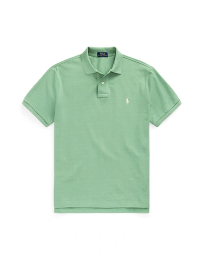 Shop Polo Ralph Lauren Slim Fit Mesh Polo Shirt Man Polo Shirt Light Green Size M Cotton