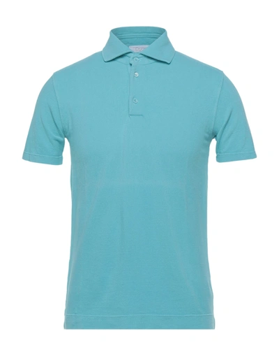 Shop Cruciani Man Polo Shirt Sky Blue Size 40 Cotton