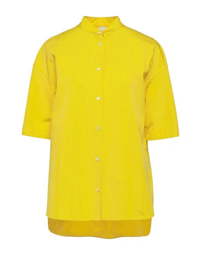 Shop Aspesi Woman Shirt Yellow Size 4 Cotton