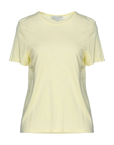 Shop Michael Stars Woman T-shirt Light Yellow Size Xl Cotton, Modal