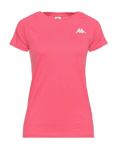 Shop Kappa Woman T-shirt Fuchsia Size M Cotton In Pink