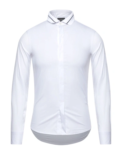 Shop Emporio Armani Man Shirt White Size M Cotton, Polyamide, Elastane