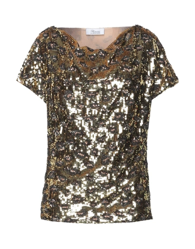 Shop Anna Molinari Blumarine Woman Top Gold Size 6 Polyester