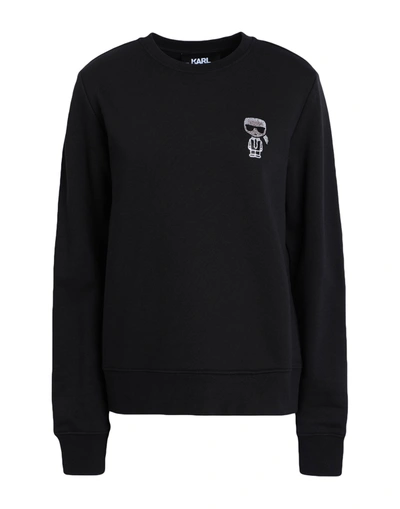 Shop Karl Lagerfeld Ikonik Mini Karl Rs Sweat Woman Sweatshirt Black Size M Cotton, Polyester