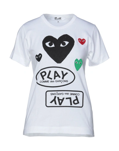 Comme Des Garçons Play Logo-print Short-sleeved T-shirt In White